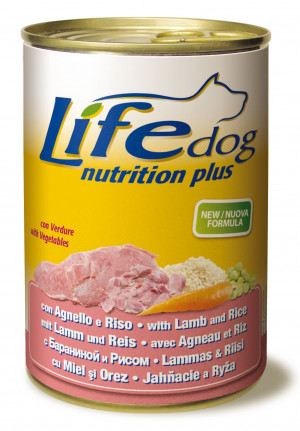 LIFE DOG Nutrition Plus LAMB & RICE - konservi suņiem 6 x 400g